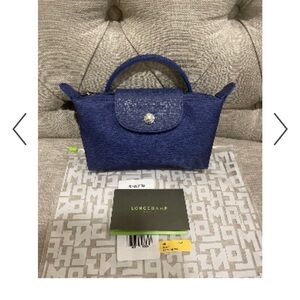 Longchamp Mini Cosmetic Bag in Deep Blue